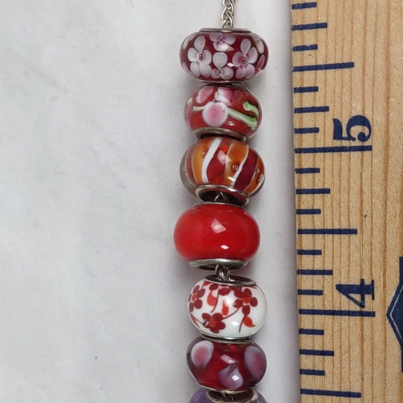 Pandora-style Art Glass Charm Bead Bracelet - Picture 6 of 7
